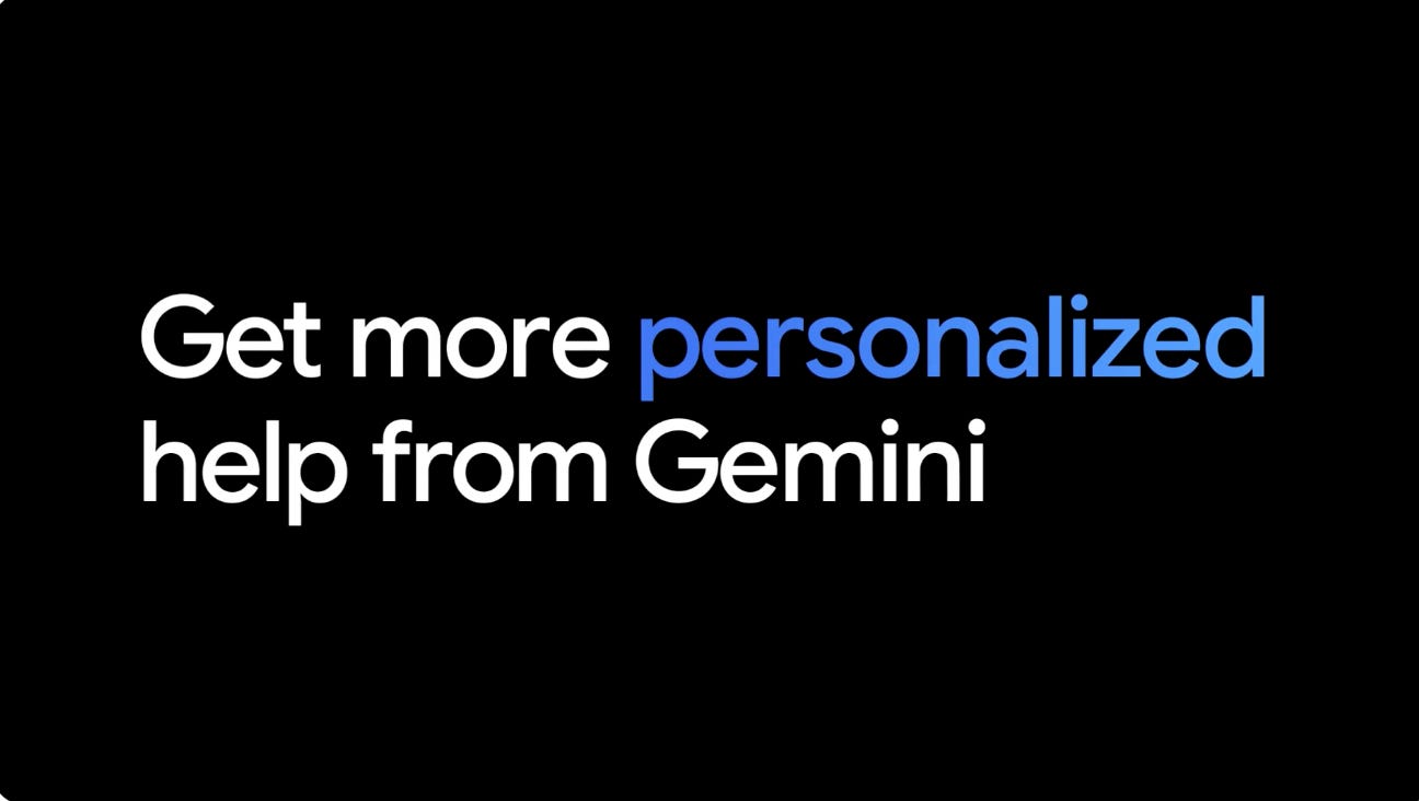 Still from video on Gemini's Personalisation feature page