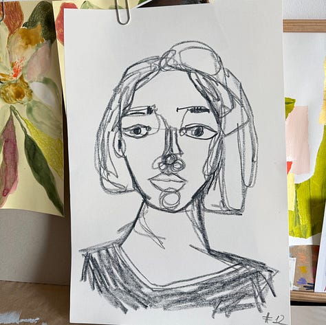 monochrome portraits on paper