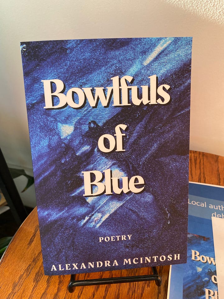 In the podcast, we discuss Alex's book "Bowlfuls of Blue," Brad's painting of shells!