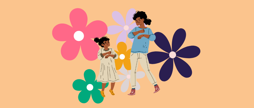 Black Mother and Daughter Dancing