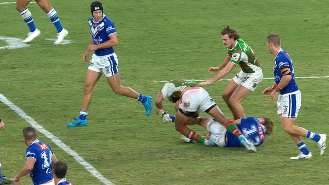 NRL 2023: Jacob Preston sin bin, hip drop tackle, Izack Thompson, Bulldogs  vs Rabbitohs, Round 6