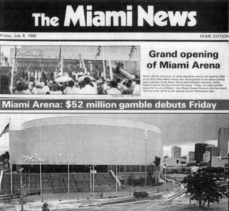 Front page of the Miami News on July 8, 1988, including an image from the Miami News on July 2, 1988. Front page of the Miami News on July 8, 1988, including an image from the Miami News on July 2, 1988.
