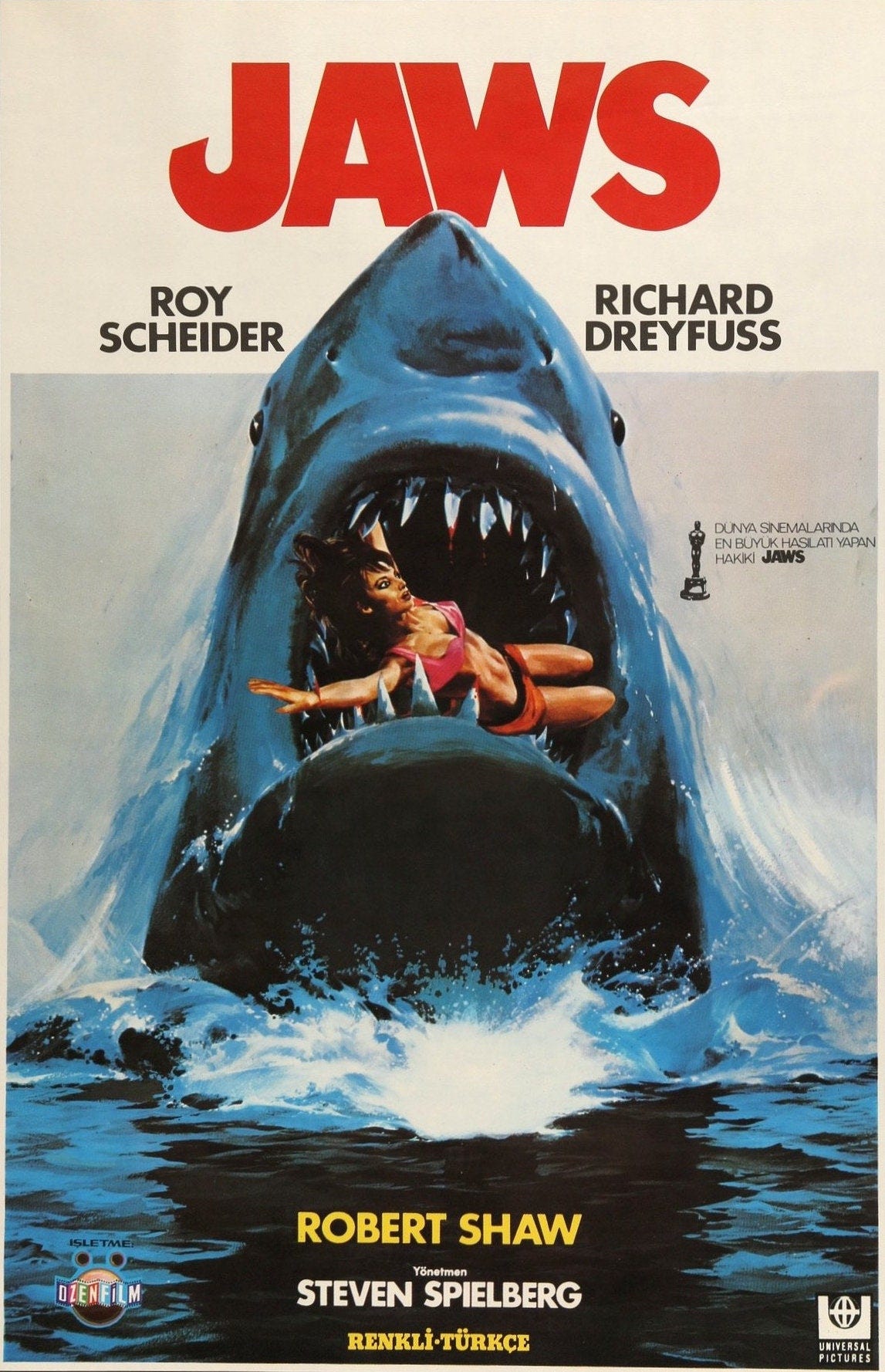 1975 Jaws Movie Poster/Print Martin Brody Quint Great White Shark Amity  Island No Swimming Beach Closed