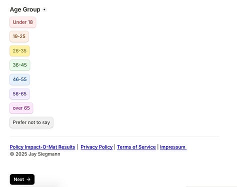Preview of the Impact-O-Mat Questionnaire