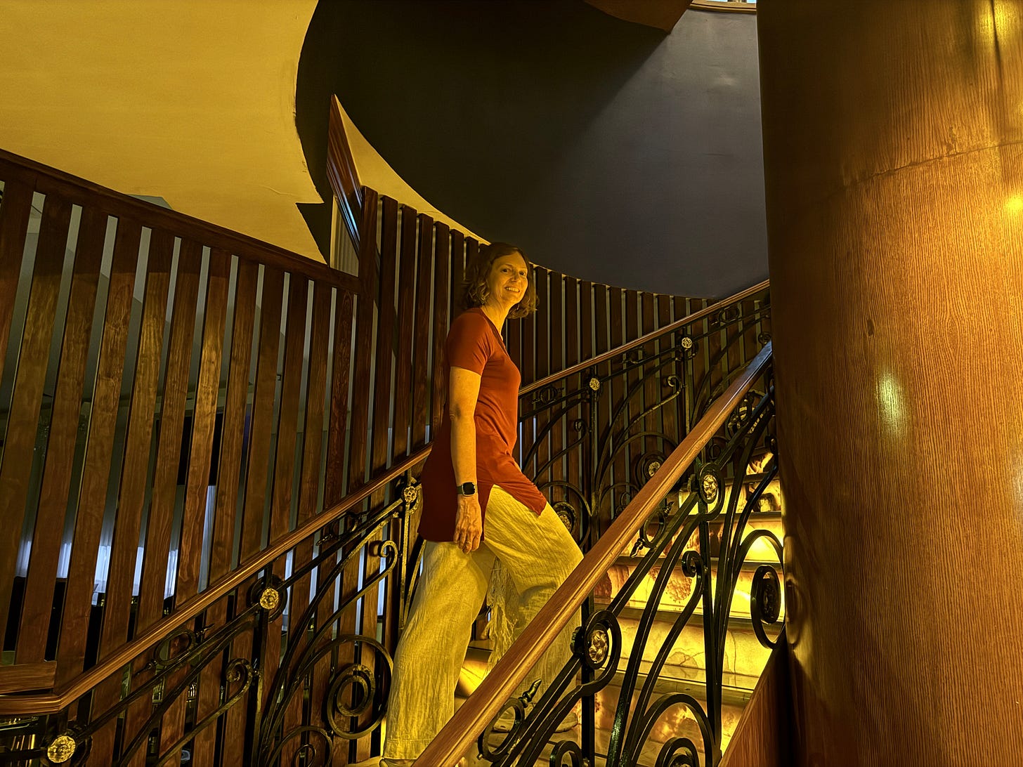 Woman climbing stairs Woman climbing stairs