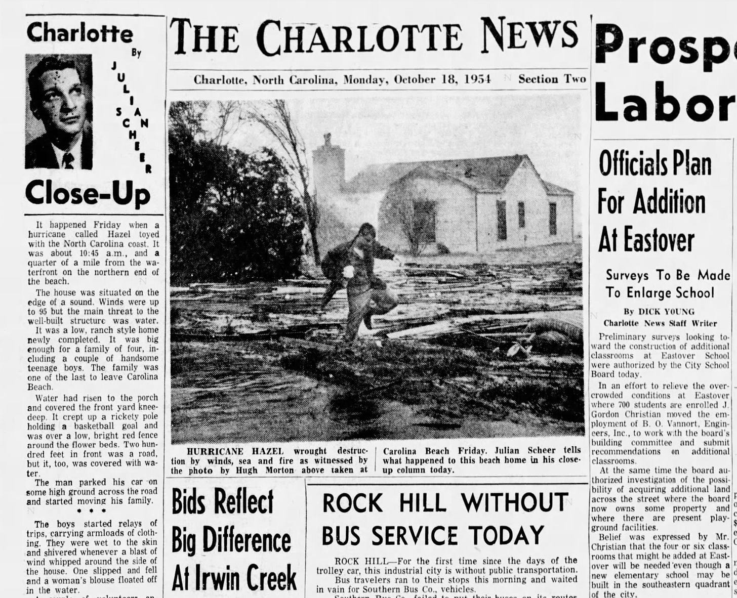 Newspaper screenshot showing Julian Scheer's story and the picture with him in it