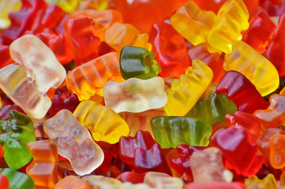 image of many gummy bears in assorted colors