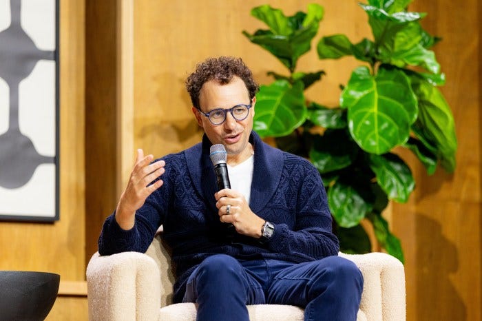 Anthropic CEO Dario Amodei speaking at the Code w/ Claude event.