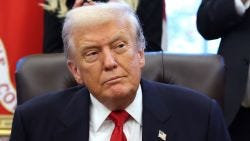 President Donald Trump looks on during the swearing-in ceremony of US Ambassador to India Sergio Gor in the Oval Office of the White House on November 10, 2025. President Donald Trump looks on during the swearing-in ceremony of US Ambassador to India Sergio Gor in the Oval Office of the White House on November 10, 2025.