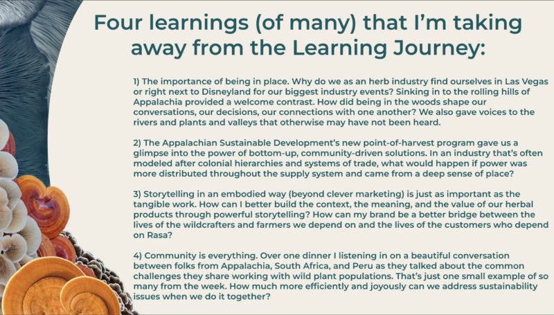 Ben Levine's reflections from the Sustainable Herbs Program Learning Journey Ben Levine's reflections from the Sustainable Herbs Program Learning Journey