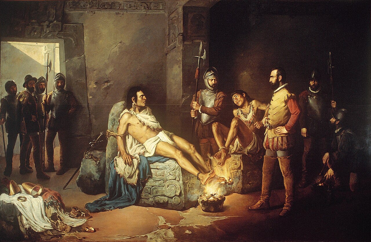 Leandro Izaguirre, The Torture of Cuauhtemoc, 1892 Leandro Izaguirre, The Torture of Cuauhtemoc, 1892