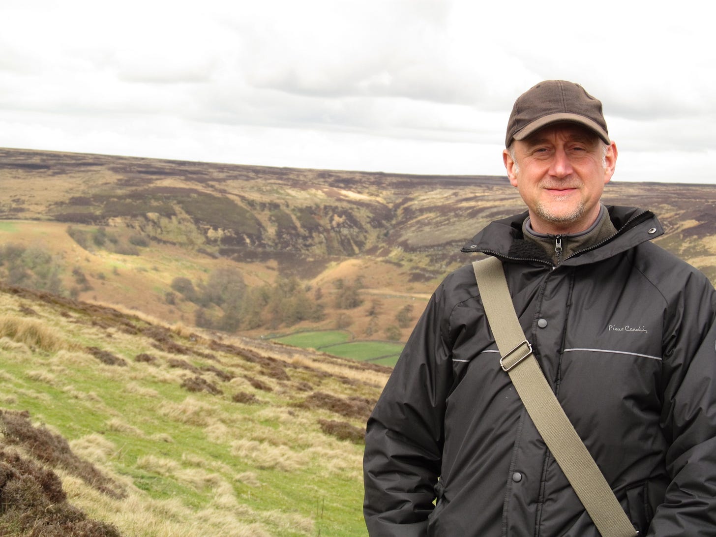 A photo of the author on the Yorkshire Moors
