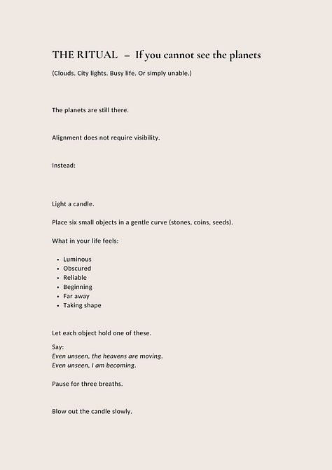 A ritual kit for witnessing the planetary alignment