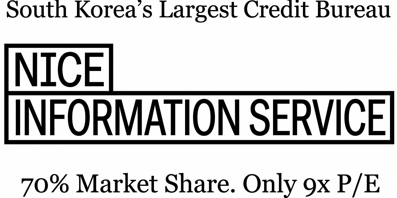 NICE: Korea’s Largest Credit Bureau at 9x P/E