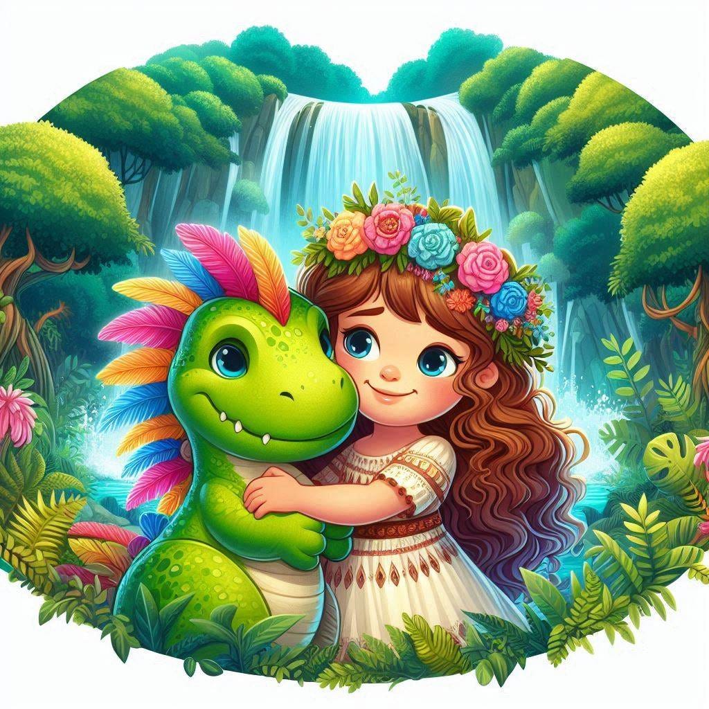 gaia loves her pet t-rex