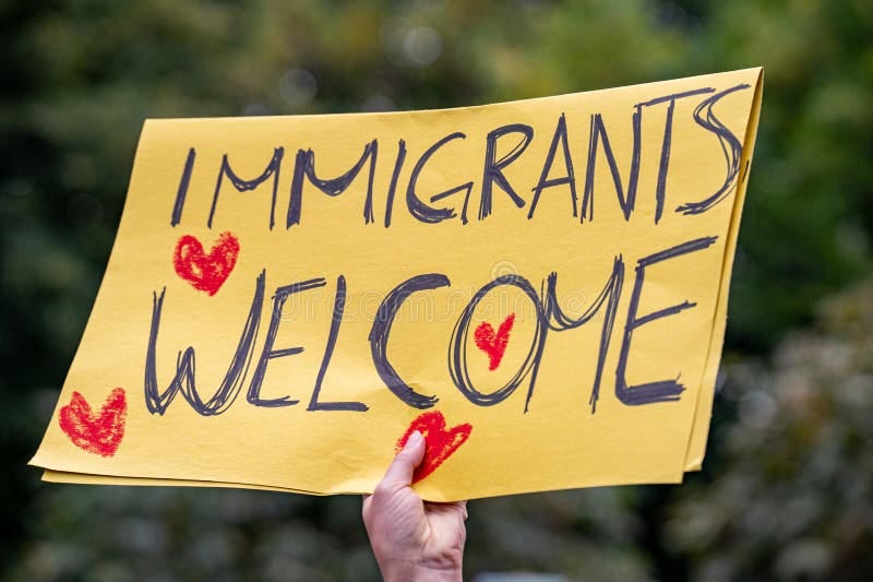 View of Immigrants Welcome Banner at Pro-immigrant Rally Editorial Image -  Image of welcome, slogans: 403520430