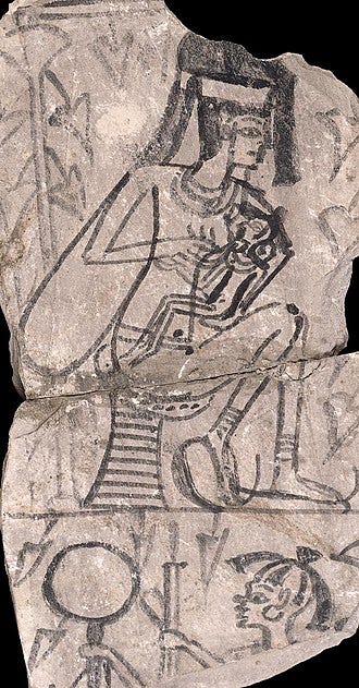 File:Ramesside Ostraca with Women breastfeeding baby.1295BC-1069BC.jpg