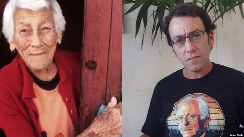 El escritor cubano José Gabriel Barrenechea y su madre, Zoila Chávez. (Fotos: CubaNet/Facebook Barrenechea)