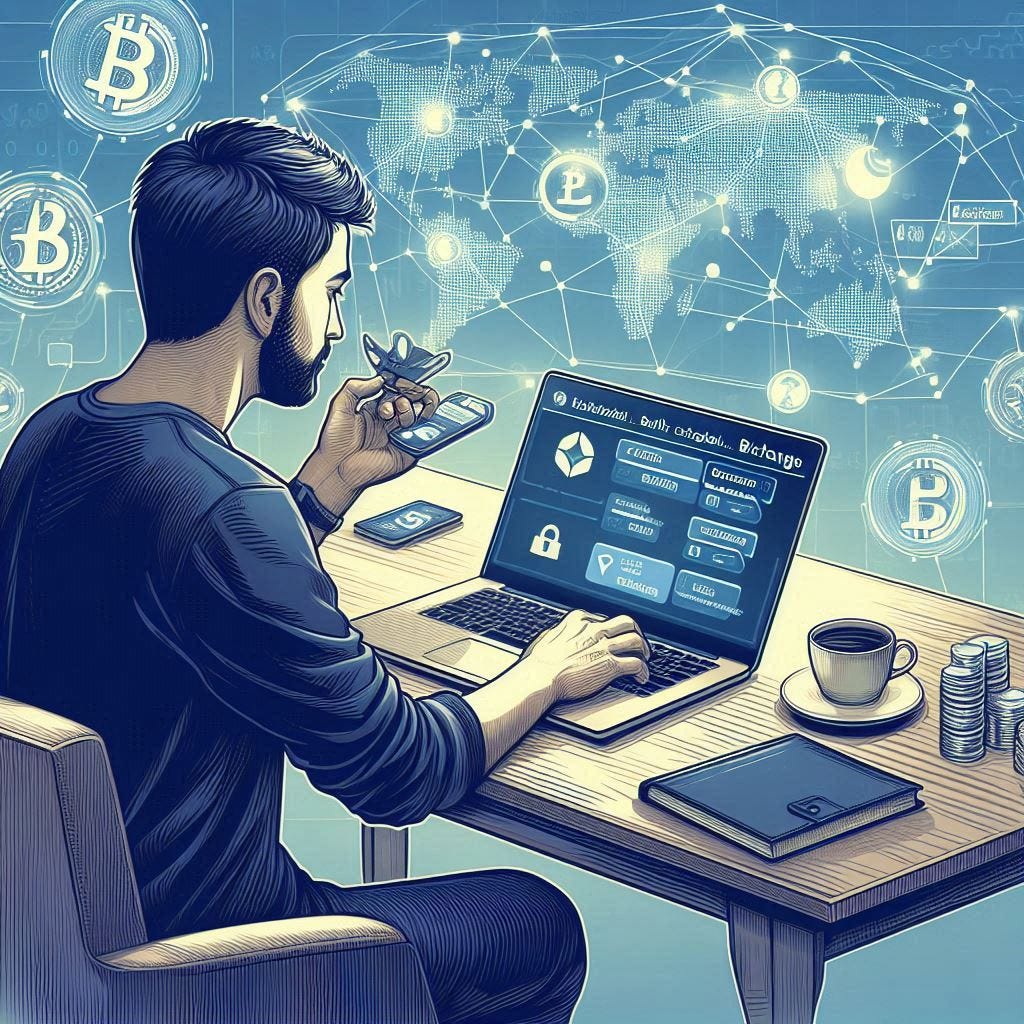 Image showing a person using a laptop to perform self-custodial swaps on Boltz.exchange. Image showing a person using a laptop to perform self-custodial swaps on Boltz.exchange.