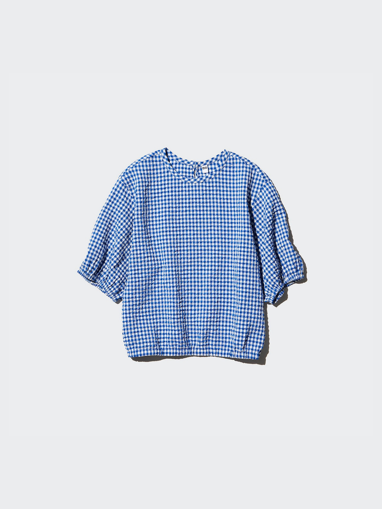 Seersucker Volume Blouse | Gingham