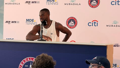 France Tiafoe, Jessica Pegula, Tucker the service dog