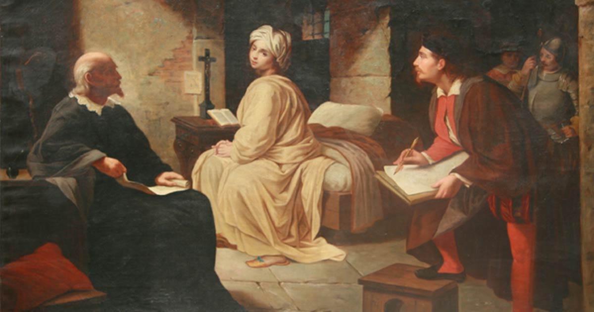 The Imprisonment of Beatrice Cenci by Achille Leonardi ( b: 1800 d. 1870) (Public Domain)