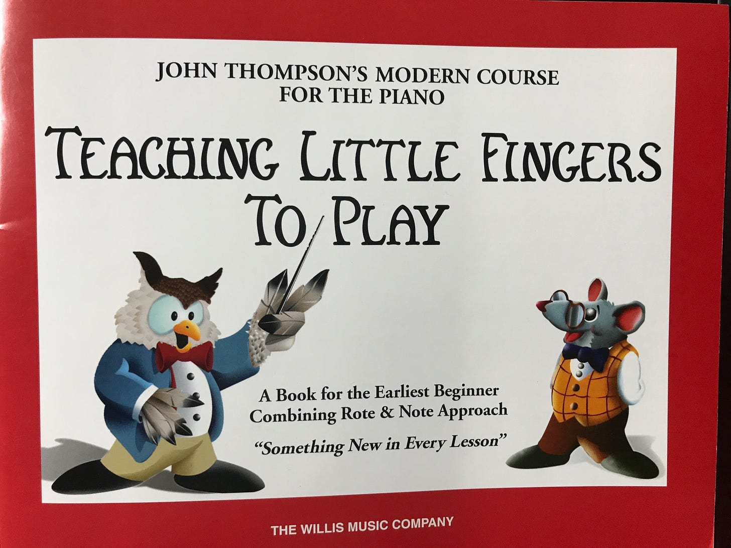 Picture of the cover of Teaching Little Fingers to Play, by John Thompson, A Book for the Earliest Beginner