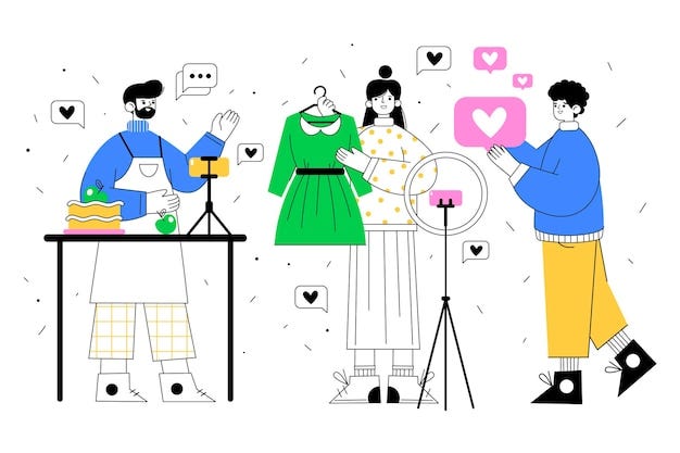 Hand drawn flat design bloggers