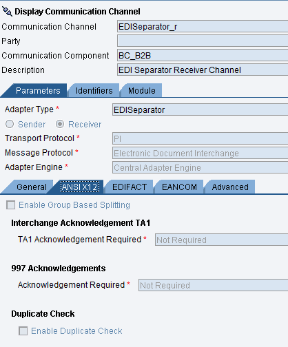 EDI Separator Receiver Adapter ANSI X12 Configuration EDI Separator Receiver Adapter ANSI X12 Configuration