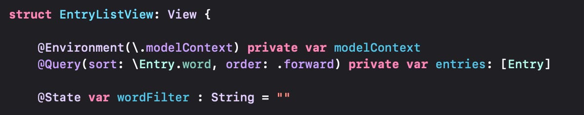 Use of Lists and pre-fetched queries with SwiftData