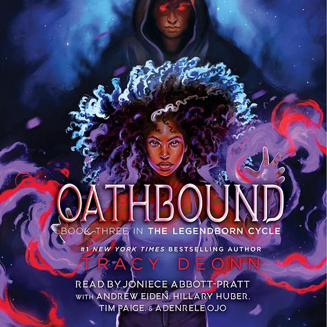 graphics featuring the cover of Bibliophobia by Sarah Chihaya, Oathbound by Tracy Deonn, and Load In Nine Times by Frank X Walker