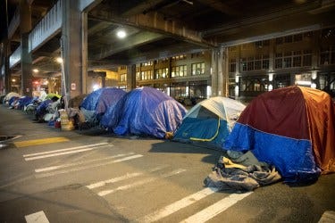 Homeless camp  in Seattle