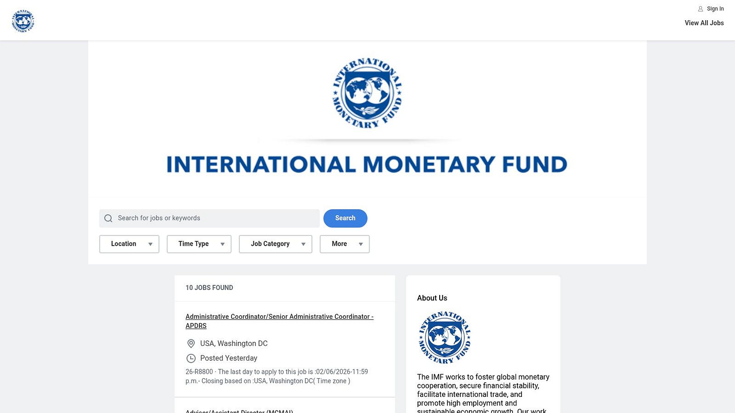 IMF Workday (My Jobs) portal