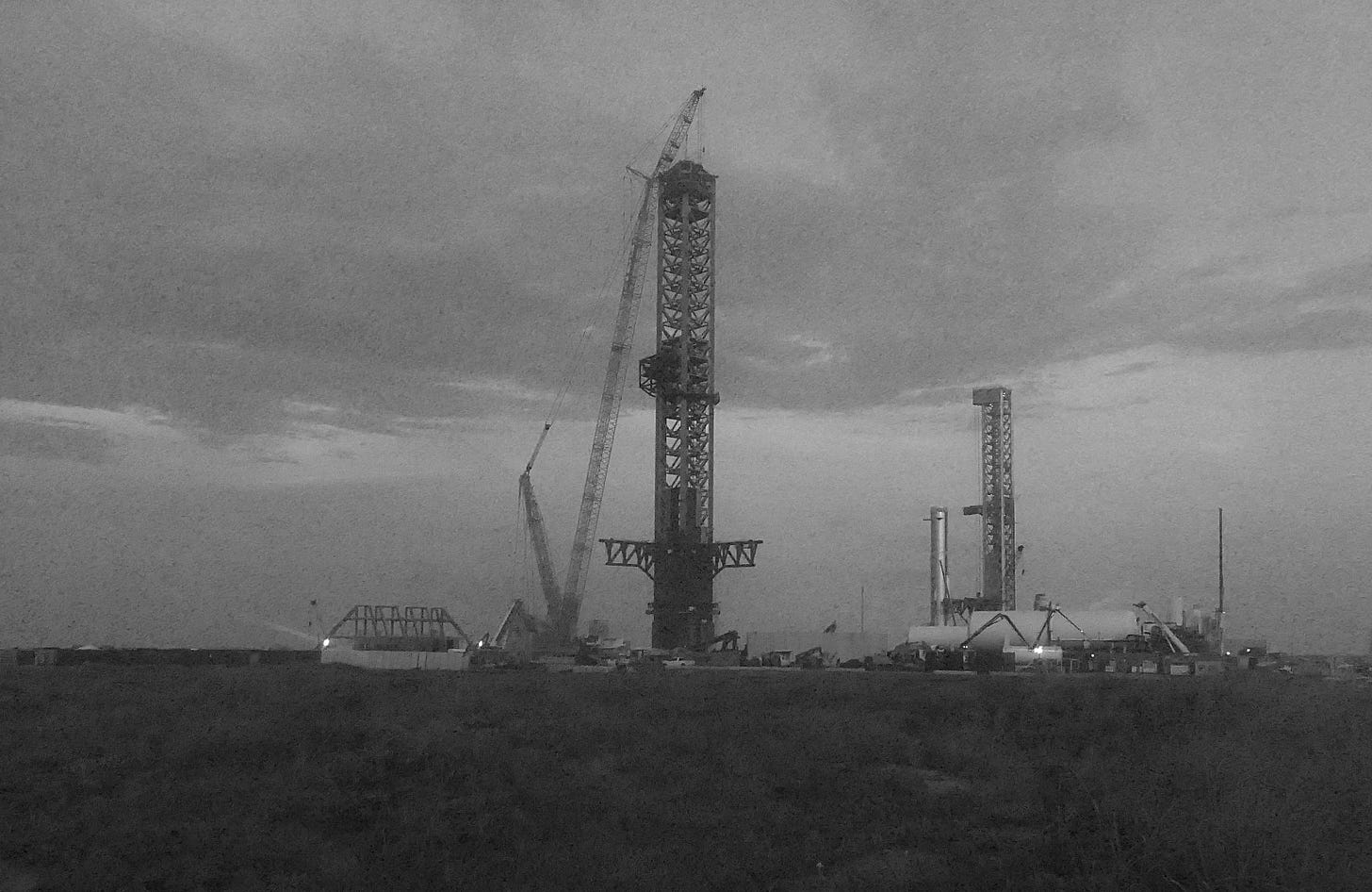 Launch gantries at twilight Launch gantries at twilight