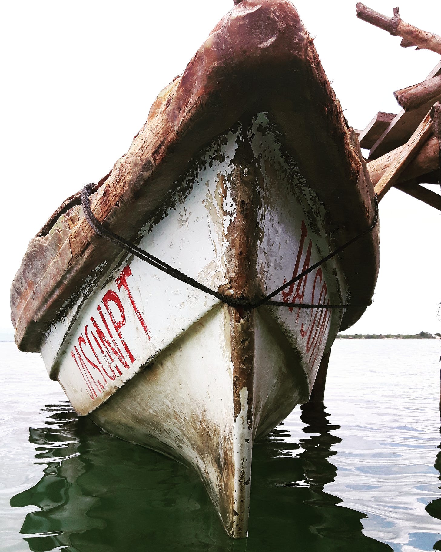 Old wooden fishing boat in Jamaica