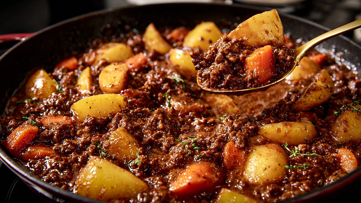 Easy Ground Beef and Potato Stew - Essen Recipes - Substack