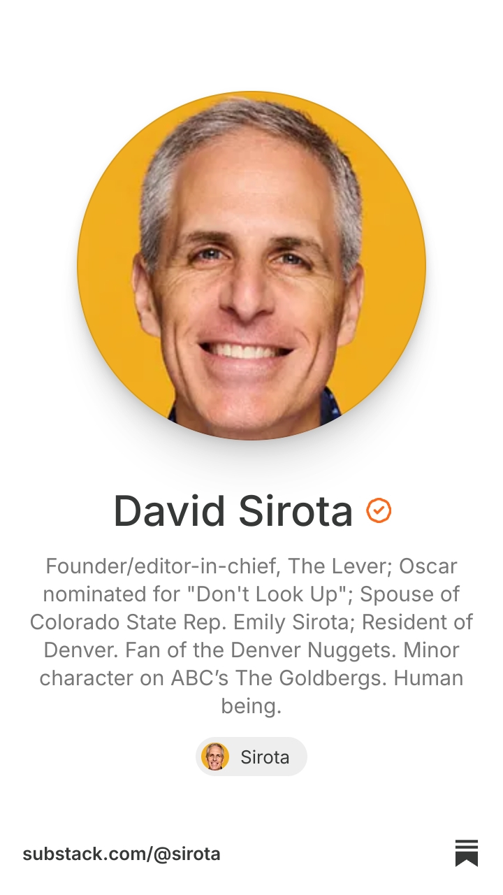 David Sirota | Substack