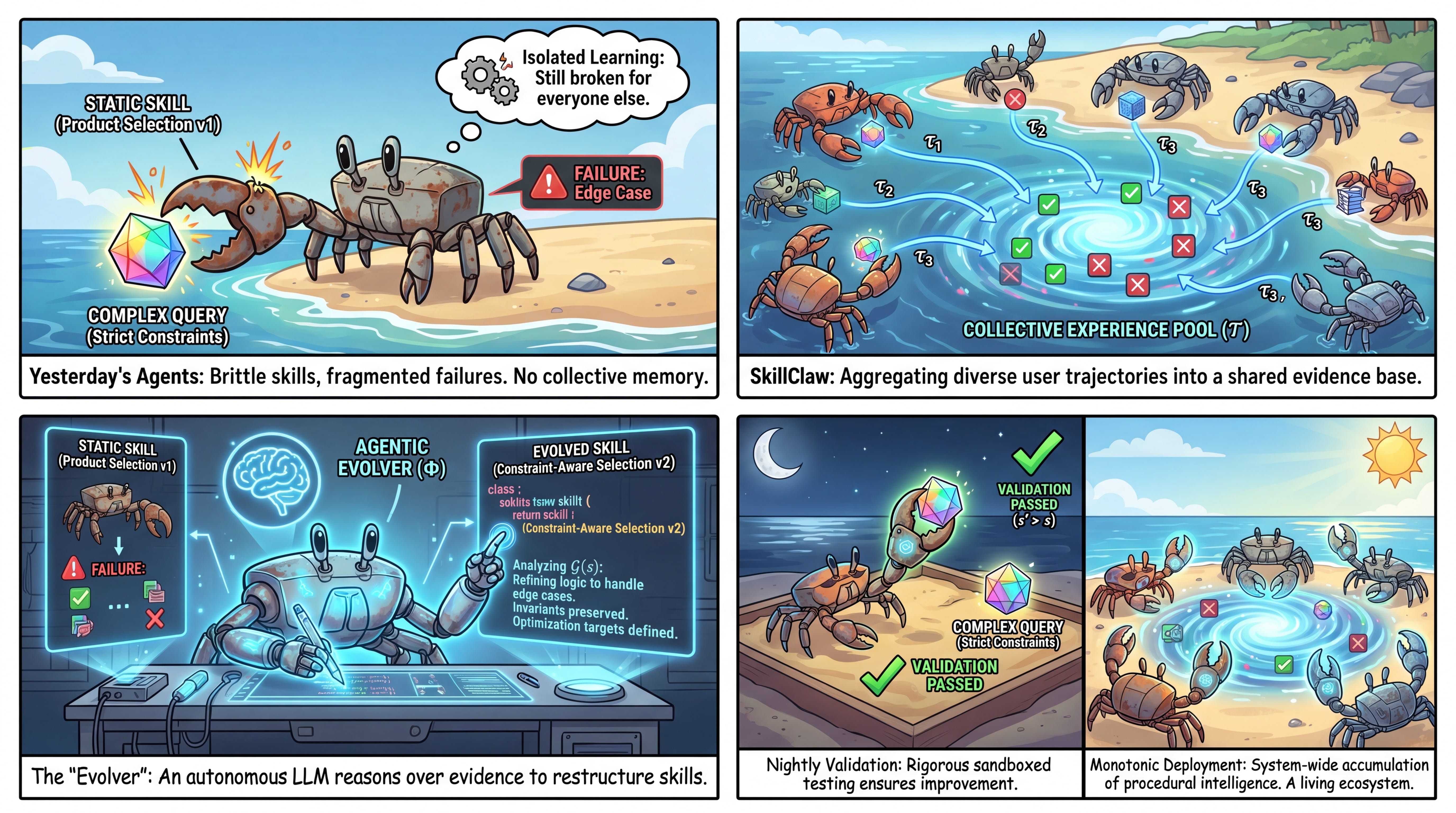 SkillClaw: Let Skills Evolve Collectively with Agentic Evolver