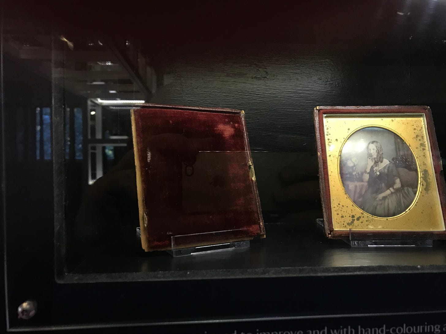 An old photographic negative and image at the Fox Talbot Photographic Museum, Lacock.