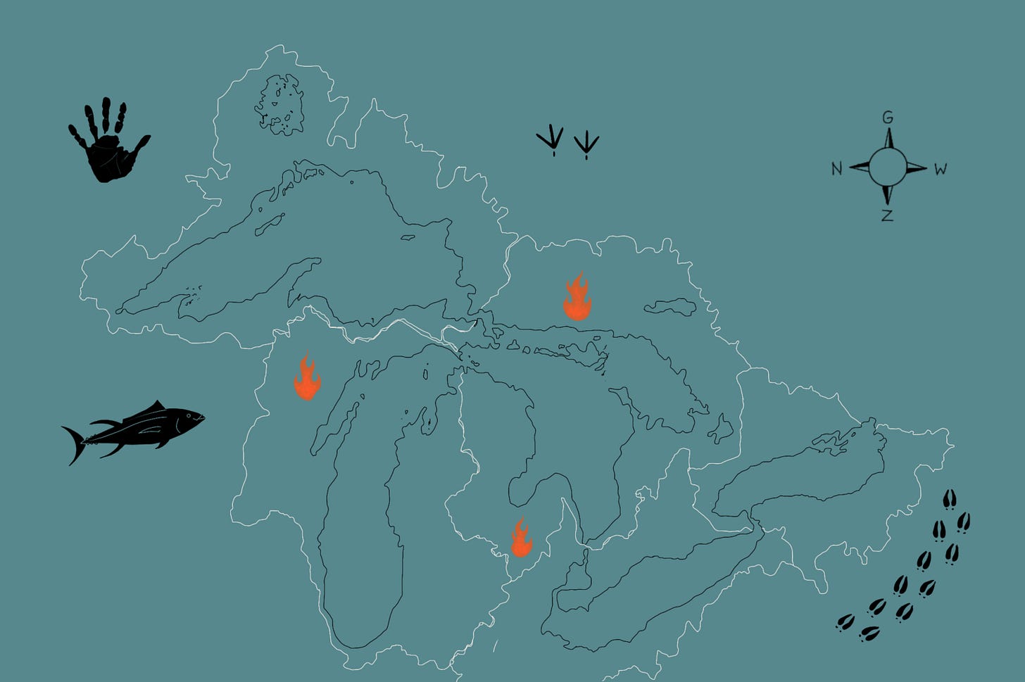 An indigenous countermap of the Great Lakes Watershed by the Inawe Mazina’igan Map Project An indigenous countermap of the Great Lakes Watershed by the Inawe Mazina’igan Map Project