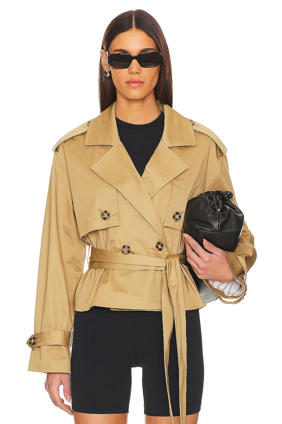 Favorite Daughter The Cropped Charles Trench Coat in Sand