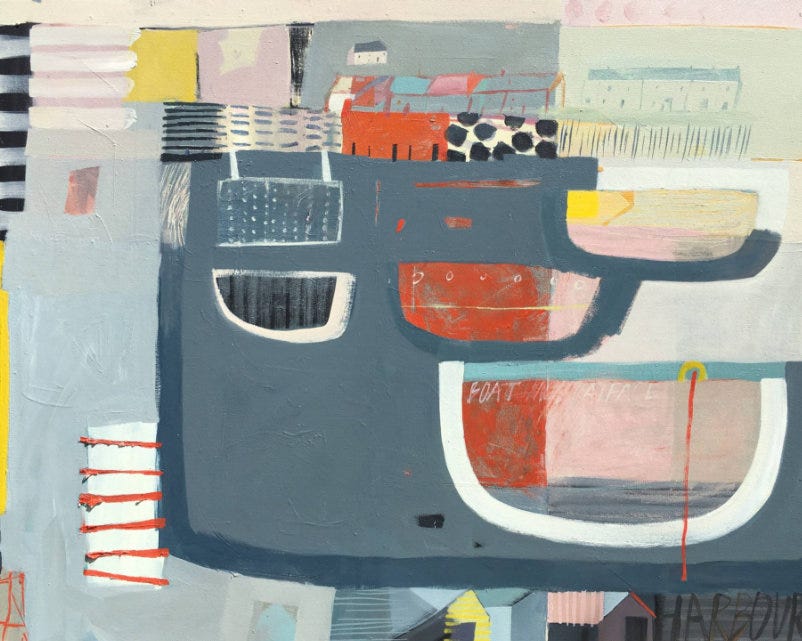 Boats in a Harbour Painting by Anna Hymas