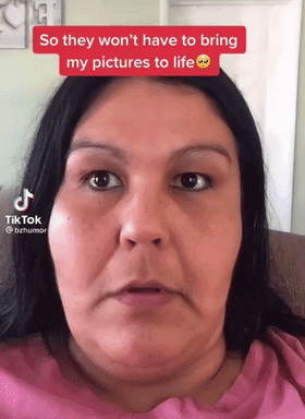 A meme made by a tiktoker imitating the myheritage animation expressions