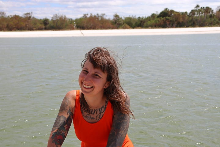 Photos of Chelsey Sidler living in various settings smiling