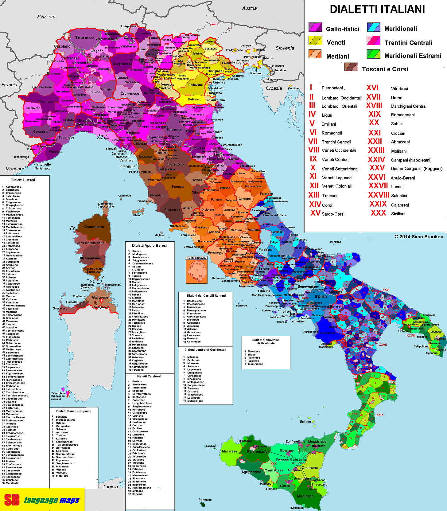 r/MapPorn - Incredibly detailed map of Italian dialects [2000 × 2286]