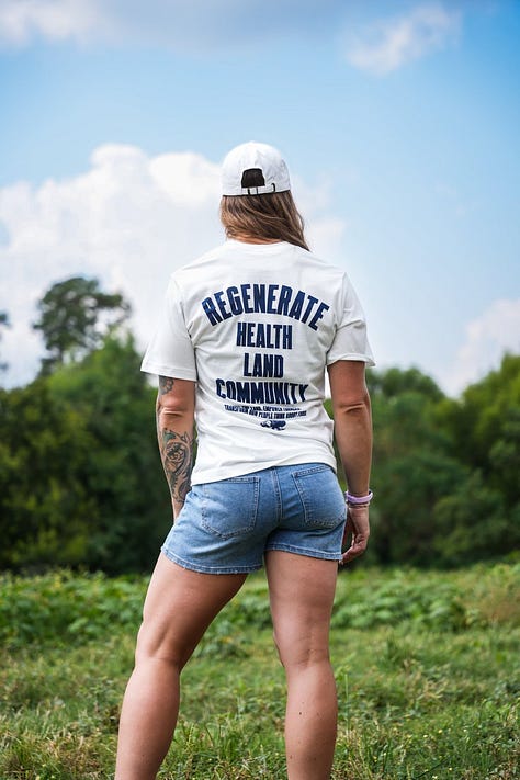 Different clothing models wearing apparel on farm