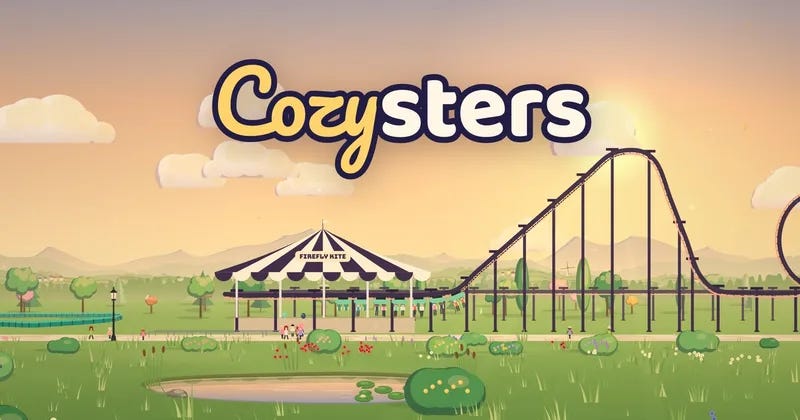 Cozysters logo with a roller coaster underneath it.