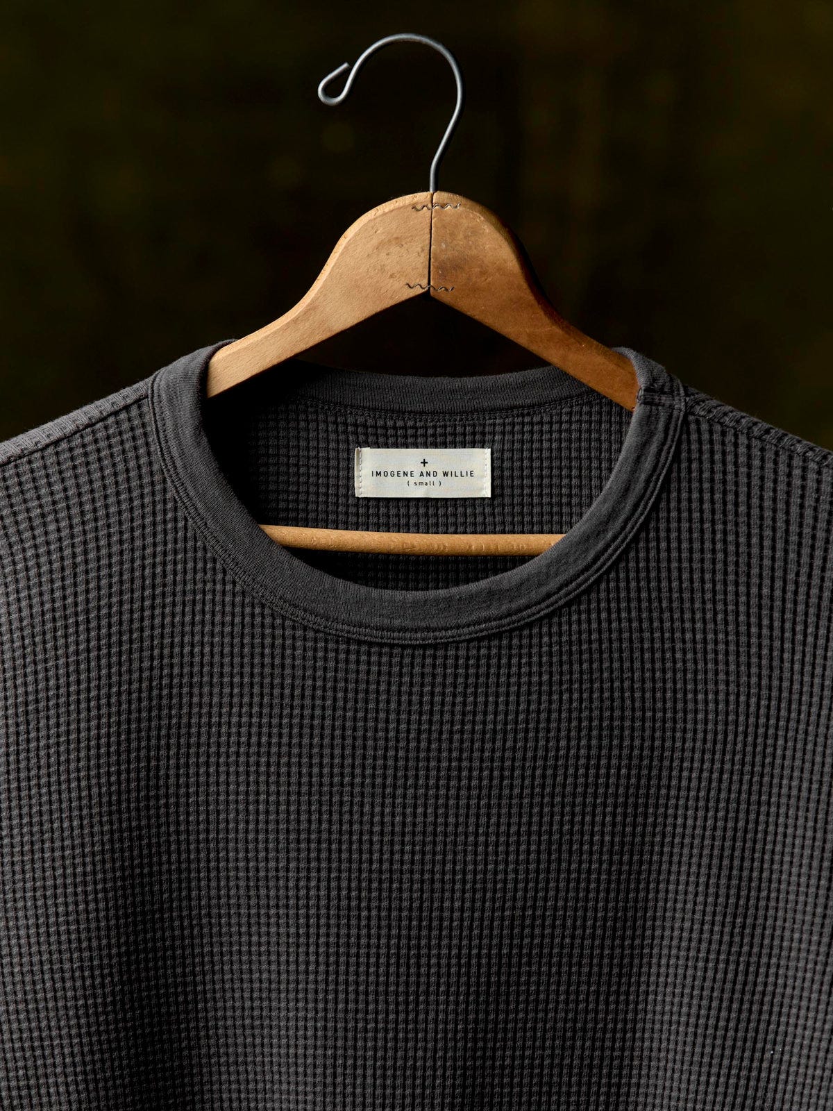 long sleeve thermal crew in faded black