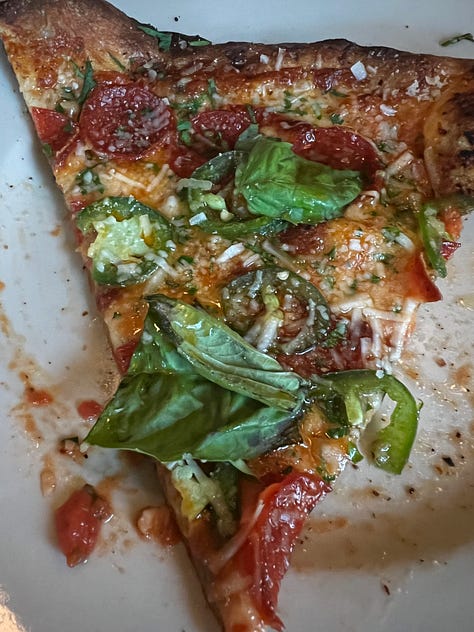 hot honey and cappocollo pizza from Slim's Pizzeria in Crestline Village