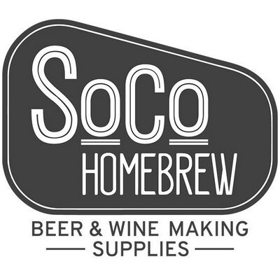SoCo Homebrew logo reading “Beer & Wine Making Supplies.” SoCo Homebrew logo reading “Beer & Wine Making Supplies.”
